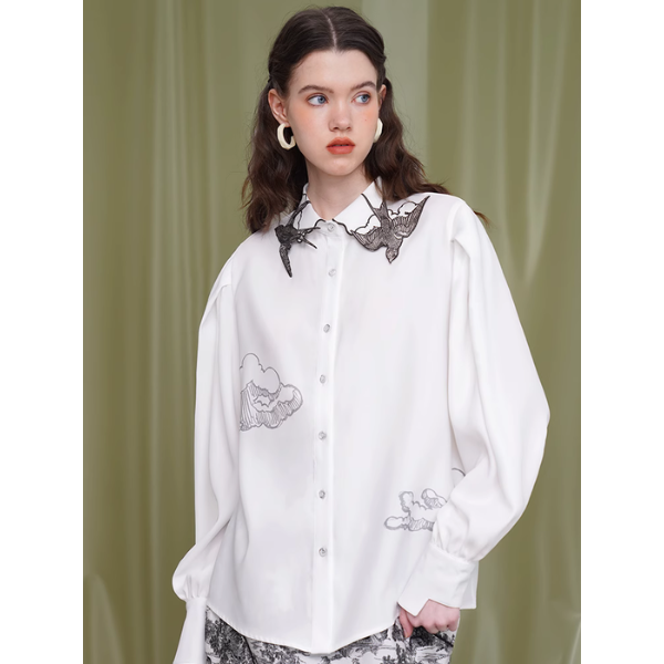 【2pattern】スワロウラペルブラウス  X-196