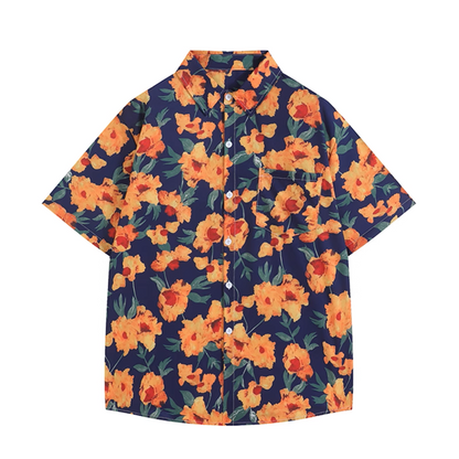 ヴィンテージ風花柄シャツ《Z00911》