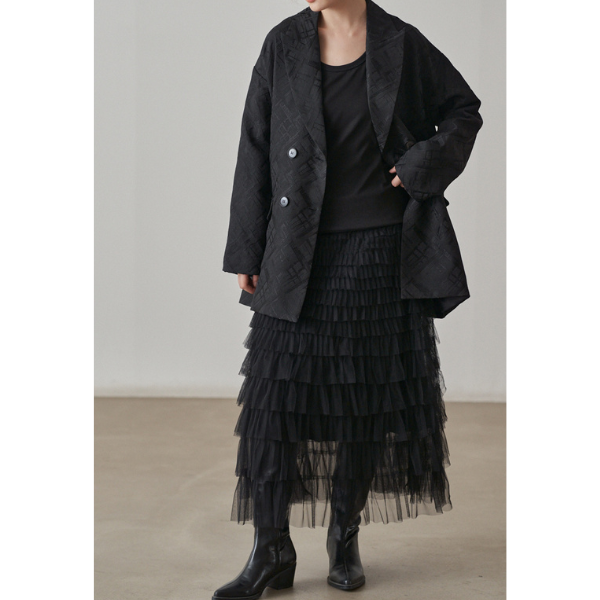 ダブルブレスミドル丈ルーズジャケット X-434