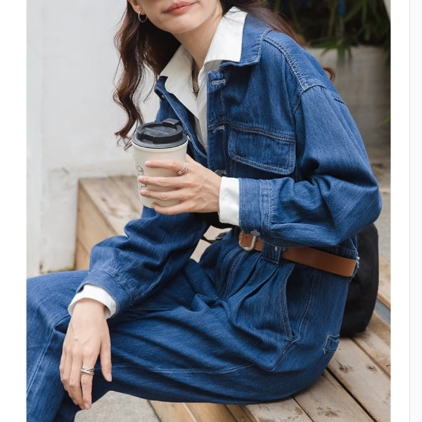 1枚で決まる！デニムオールインワン  tb026