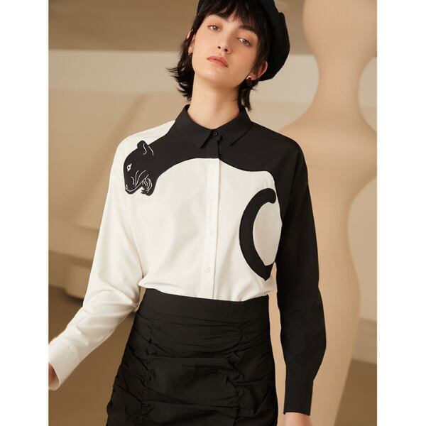 レオパード刺繍ブラウス C0060