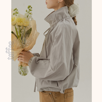 【2color】スタンドカラードロップショルダージャケット《Z00835》