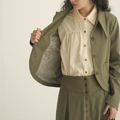 シングルブレストショートジャケット＆Aラインロングスカートのセットアップ　Z00450