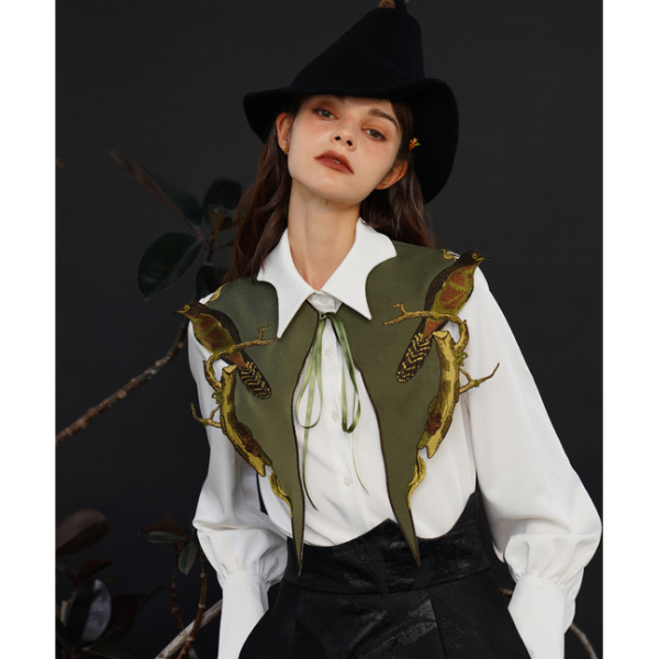 バードエンブロイダリーショール w-061