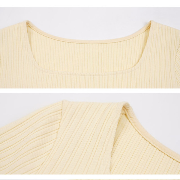 【2color】スリムフィットスクエアカラートップス X-506