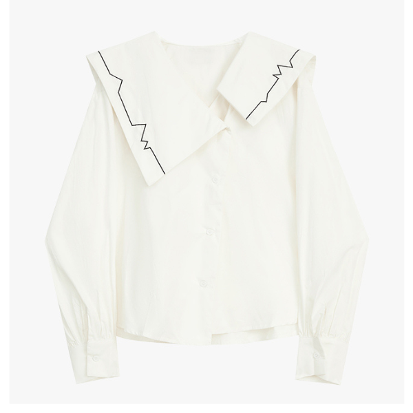 イレギュラーラペルネイビーライントップス X-258