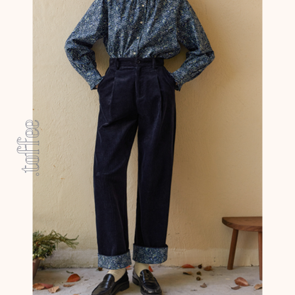 【2color】ハイウエストコーデュロイパンツ　Z00523