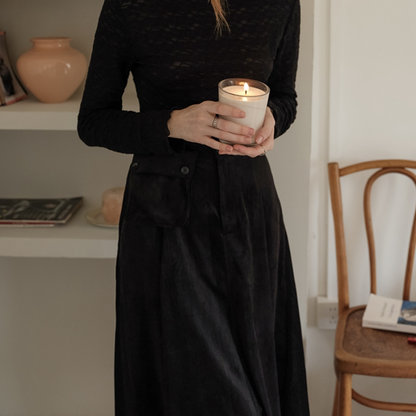 【2color】リムーバブルポケット付きコーデュロイAラインスカート  《Z00781》