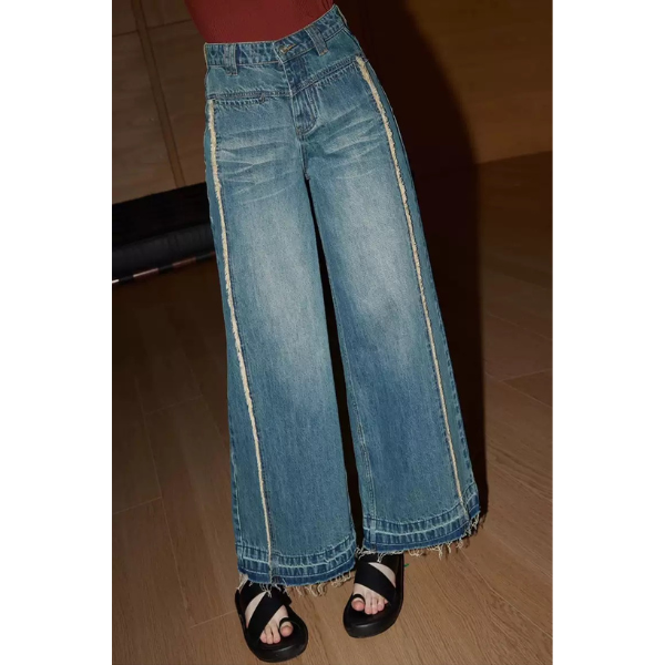 ハイウエストダメージデニムパンツ Z00231