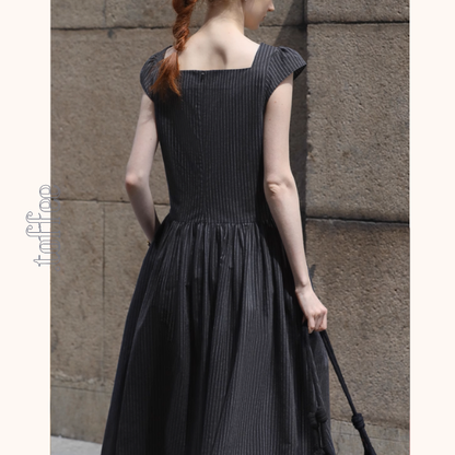 スクエアカラーストライプワンピース《Z01025》