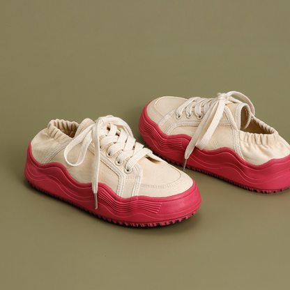 バイカラースリッポンキャンバスシューズ X-253