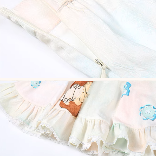 フリルヘムプリントスカート《Z00963》