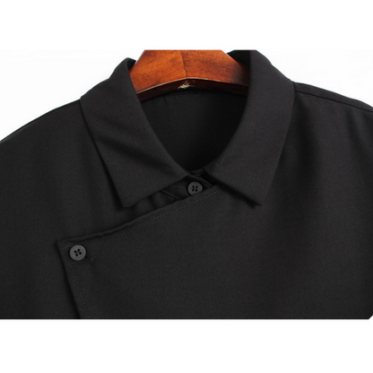 【2color】ラペルプリーツシャツ X-350