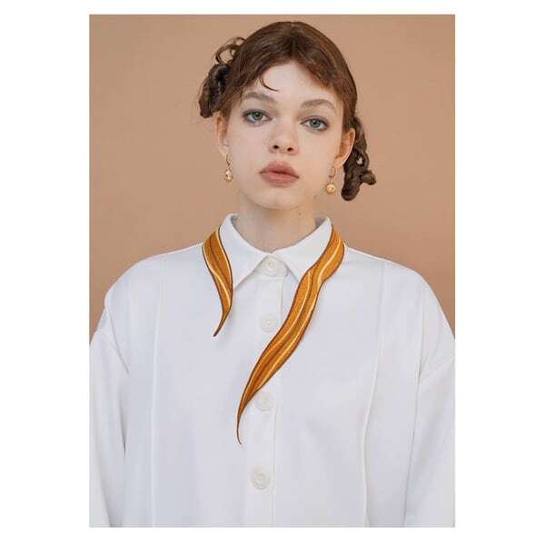 【2color】太陽刺繍シャツブラウス C0079