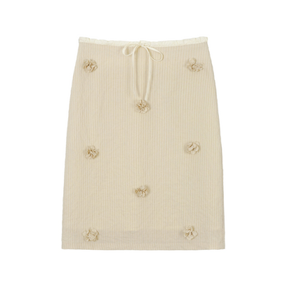 リボン＆立体フラワーAラインスカート《Z00821》