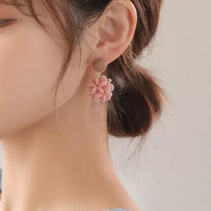 【３color】フラワーパターンピアス AU-280