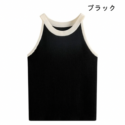 【5color】 ホルターネックニットトップ Z00206