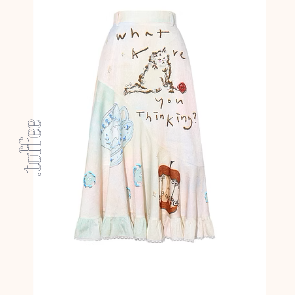 フリルヘムプリントスカート《Z00963》