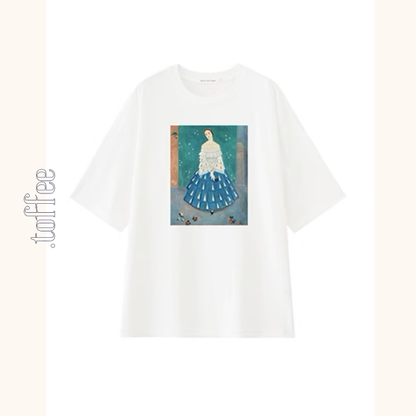 【8color】オーバーサイズドロップショルダープリントTシャツ《Z00994》