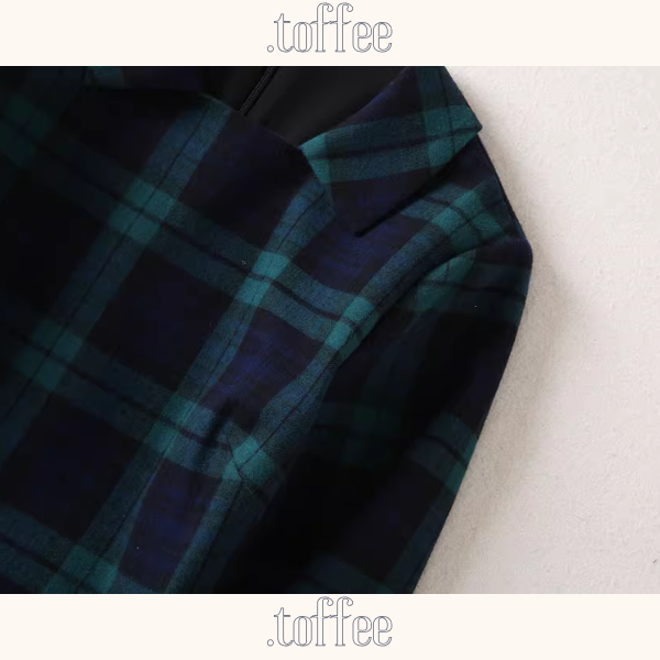 純綿タータンのスリムエレガントワンピ《Z01247》