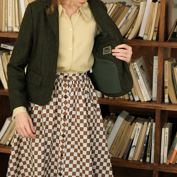 ヴィンテージモスグリーンショートブレザー　Z00510