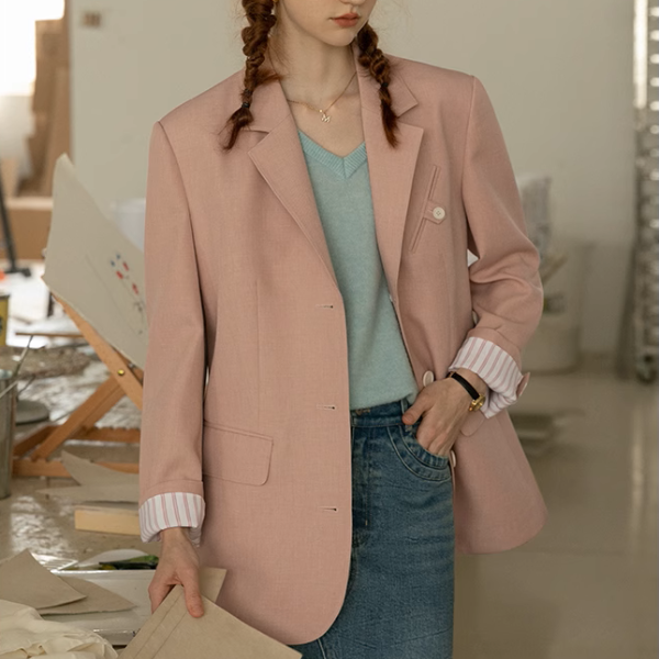 【2color】シングルブレストテーラードジャケット《Z00851》