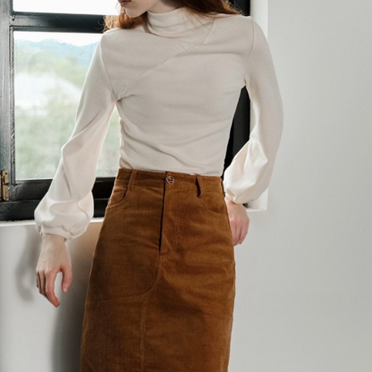 【３color】シンプルハイネックトップス w-090