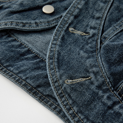 ノーカラーデニムジャケット X-228