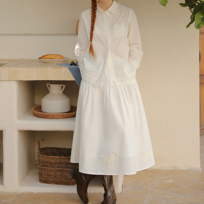 レース装飾ホワイトブラウス《Z00832》