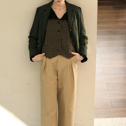 ヴィンテージモスグリーンショートブレザー　Z00510