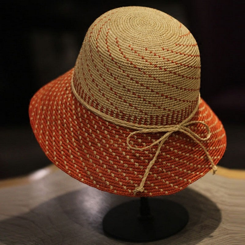 【４color】天然ラフィアの麦わら帽子