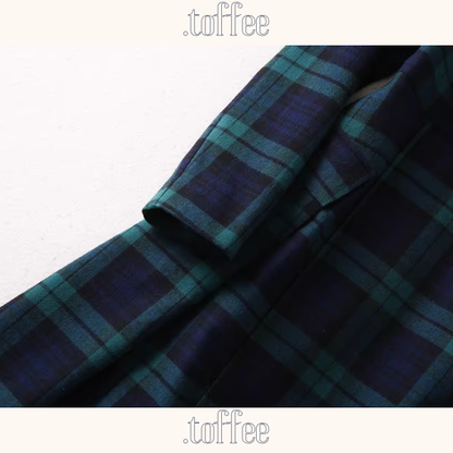 純綿タータンのスリムエレガントワンピ《Z01247》