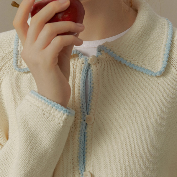 北欧風コントラストエッジカーディガン《Z00826》　