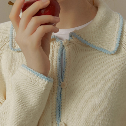 北欧風コントラストエッジカーディガン《Z00826》　