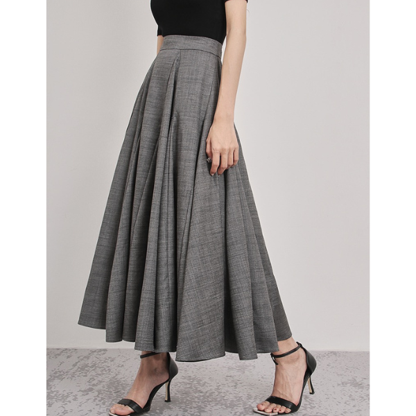 クラシックデザインフリルプリーツスカート　AU-027