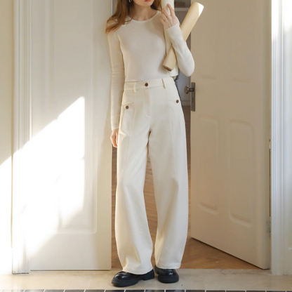 【3color】ハイウエストワイドシミターパンツ Z00890