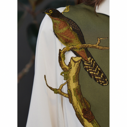 バードエンブロイダリーショール w-061