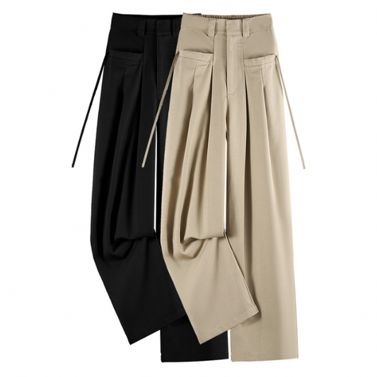 【2color】ハイウエストタックワイドパンツ X-163