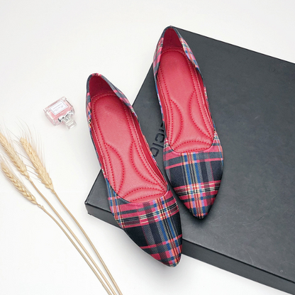 【３color】ポインテッドトゥチェッカーパンプス AU-316