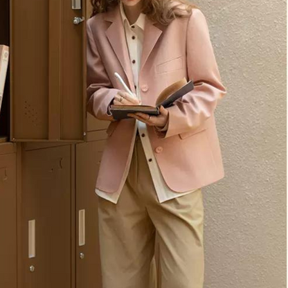 パウダーピンクベーシックジャケット X-049