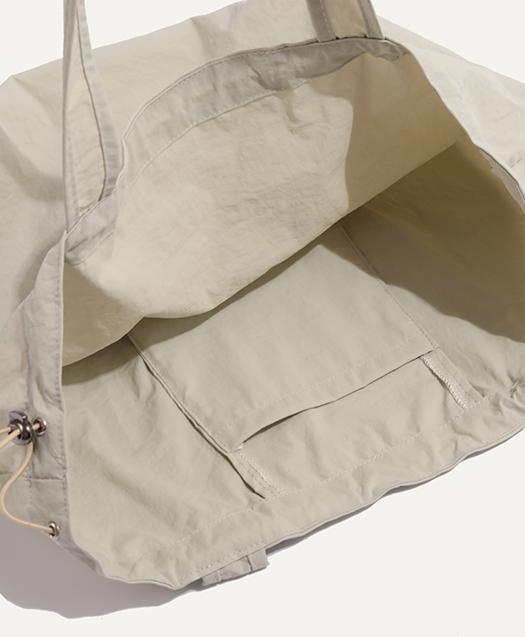 【4color】“Bonjour” レタープリントドローストリングトートバッグ　《Z00802》