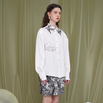 【2pattern】スワロウラペルブラウス  X-196