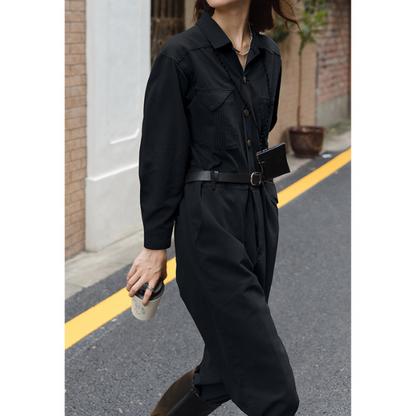 【２color】ウエストベルトメンズライクジャンプスーツ　AU-224