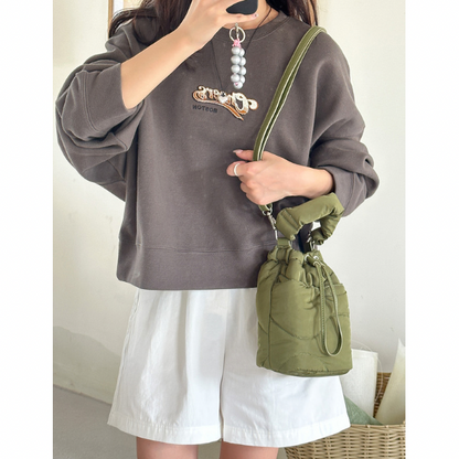 【4color】2wayストラップキルティングバケットバッグ X-443