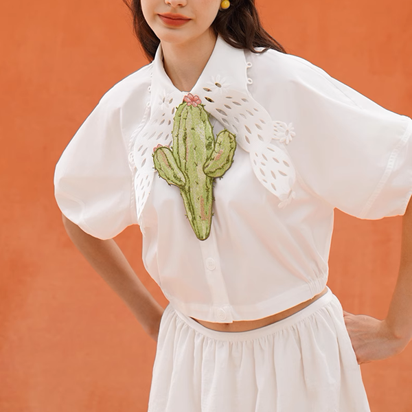 胸に咲くサボテンの記憶ネクタイ《C0222》