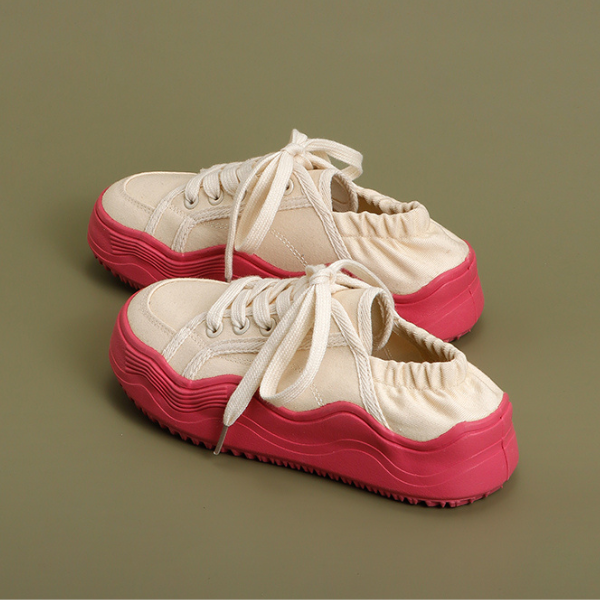 バイカラースリッポンキャンバスシューズ X-253