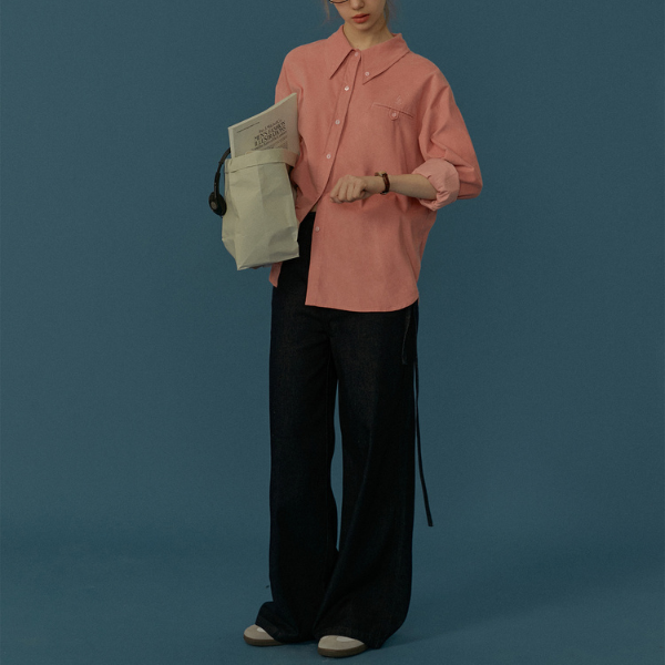 バックデザインローズピンクシャツ Z00067