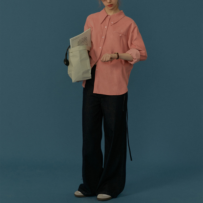 バックデザインローズピンクシャツ Z00067