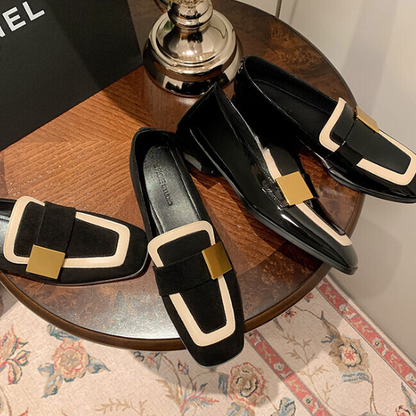 【2pattern】メタルバックルバイカラーローファー X-371