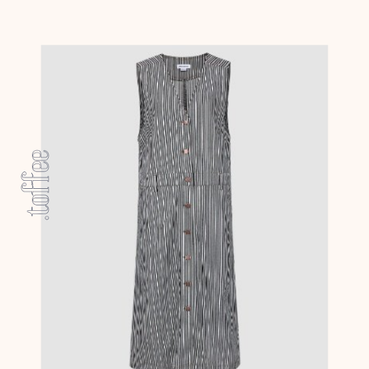 Vネックストライプワンピース　Z00409